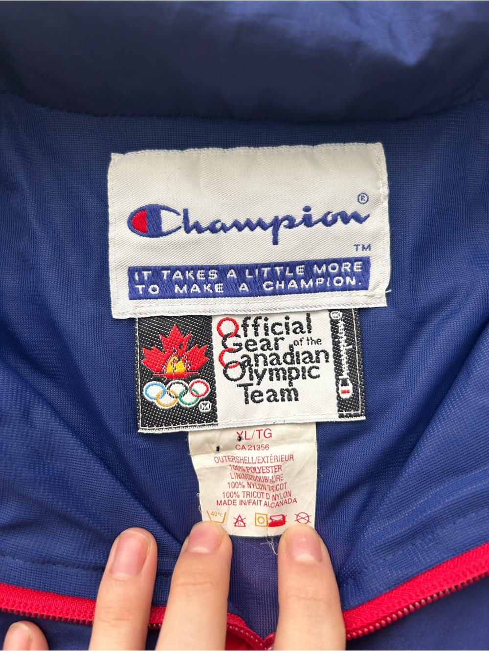 Vintage 1996 Champion Team Canada Olympic Windbreaker Jacket XL - Picture 3 of 13
